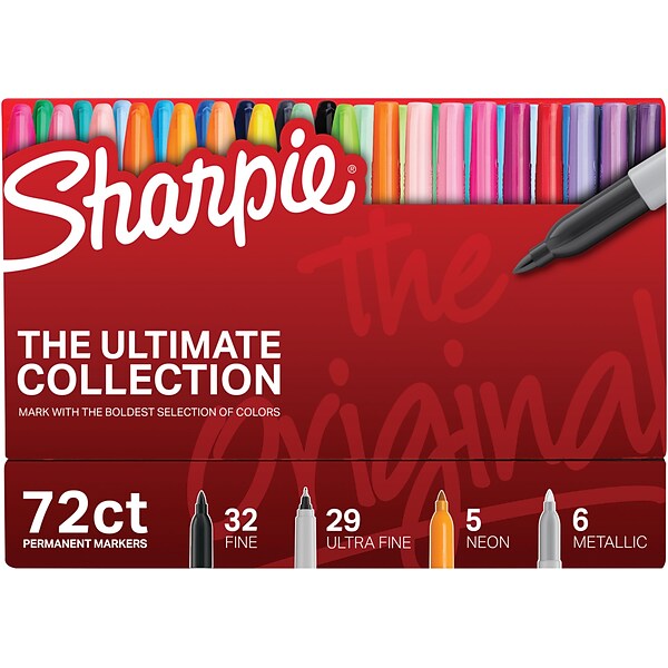 Sharpie Fine Permanent Markers 12 Pack 4 Neon Bonus Black Light Torch for  sale online