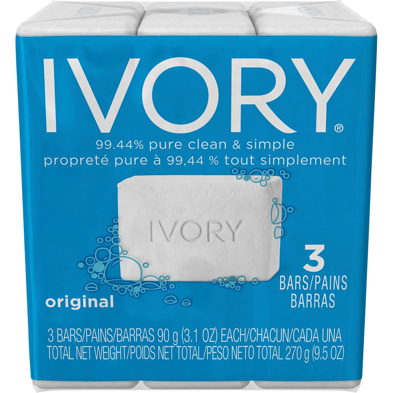 Ivory Origional Bar Soap, 3.1 oz., 72/Carton (12364)