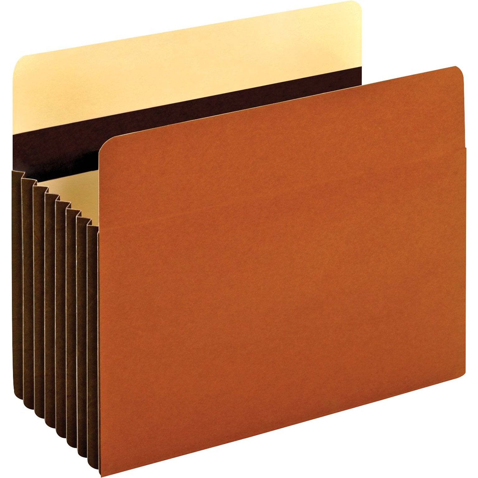 Pendaflex Heavy Duty Pockets, 7 Expansion Pocket Folders, Full Length Tab, Letter Size, Brown, 5/Box (15444HD)