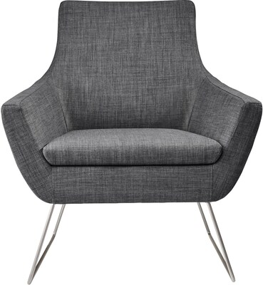 Adesso Home Kendrick Fabric Lounge Chair, Charcoal Gray (GR2002-10)