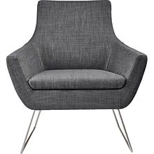 Adesso Home Kendrick Fabric Lounge Chair, Charcoal Gray (GR2002-10)