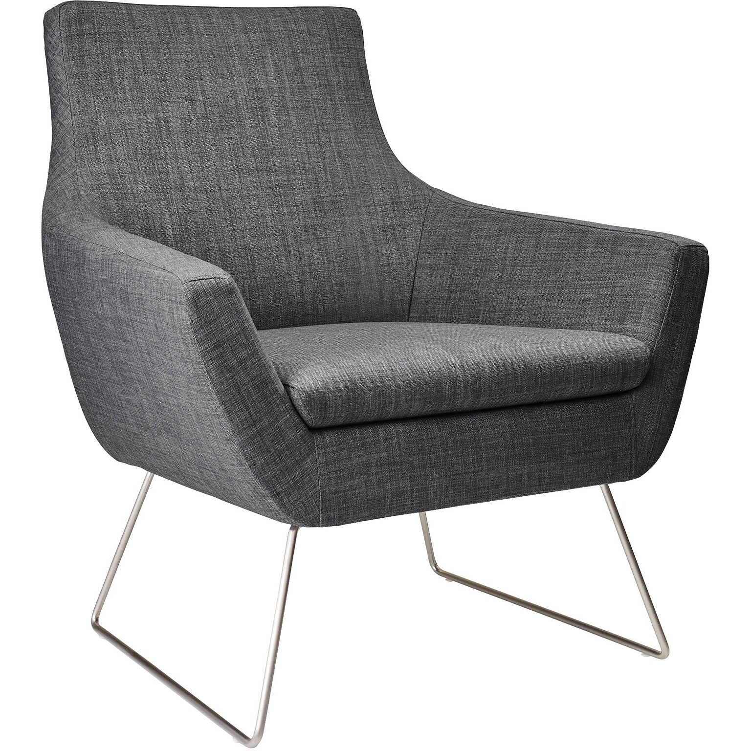 Adesso Home Kendrick Fabric Lounge Chair, Charcoal Gray (GR2002-10)