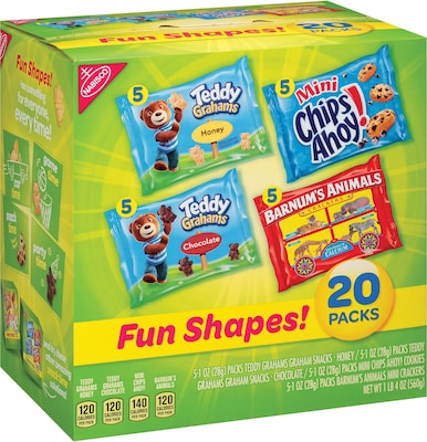 Nabisco Fun Shapes Snack Box, 20 Packs/Box (MOZ04101)