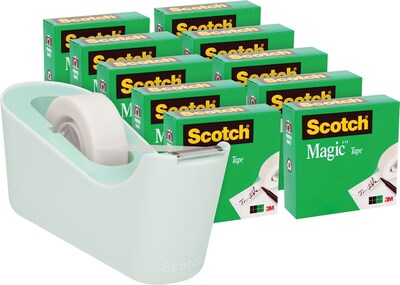 Scotch® Desktop Dispenser w/Tape, Green Mint (MMM810K10C18MNT)