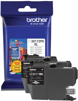 Brother LC30172PK Black High Yield Ink Cartridge, 2/Pack
