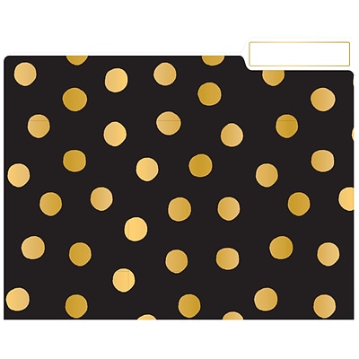 Eccolo Polka Dot Top Tab File Folders, Letter Size, 3 Tab, 9/Pack (ST617D)