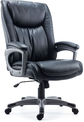 Quill Brand® Westcliffe Bonded Leather Managers Chair, Black (51478)