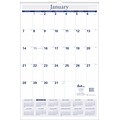2018 Quill Brand® Monthly Wall Calendar; Blue, 30 x 20