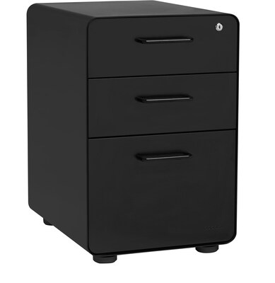 Stow 3-Drawer File Cabinet, Black