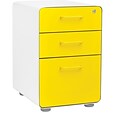 Stow 3-Drawer File Cabinet, White + Yellow