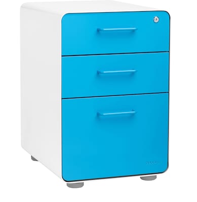 Poppin Stow 3-Drawer Mobile Vertical File Cabinet, Letter/Legal Size, Lockable, 24H x 15.75W x 20