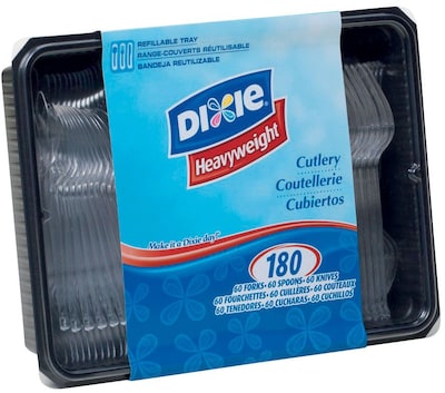 Dixie Plastic Assorted Cutlery Keeper, Heavy-Weight, Clear, 180/Pack (CH0180DX7)