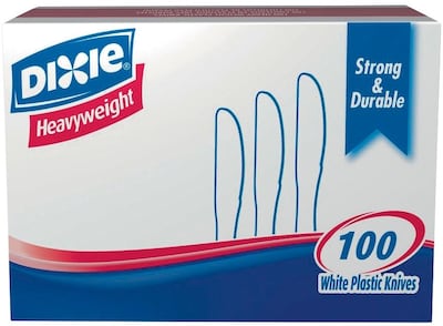 Dixie Plastic Knife 7-1/2”, Heavy-Weight, White, 100/Box (KH207) )