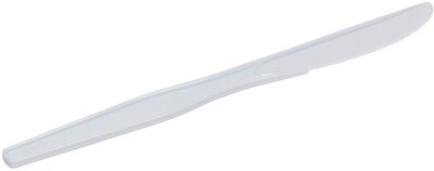 Dixie Plastic 7 Knife, Medium-Weight, White, 100/Box (KM207)