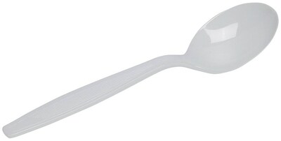 Dixie Plastic Soup Spoon, 6 Heavy-Weight, White, 100/Box (SH207)