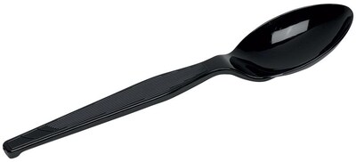 Dixie Plastic Teaspoon 5-7/8, Medium-Weight, Black, 100/Box (TM507)