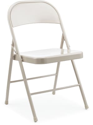 Quill Brand® Metal Folding Chairs, Taupe, 4/Pack (51503)