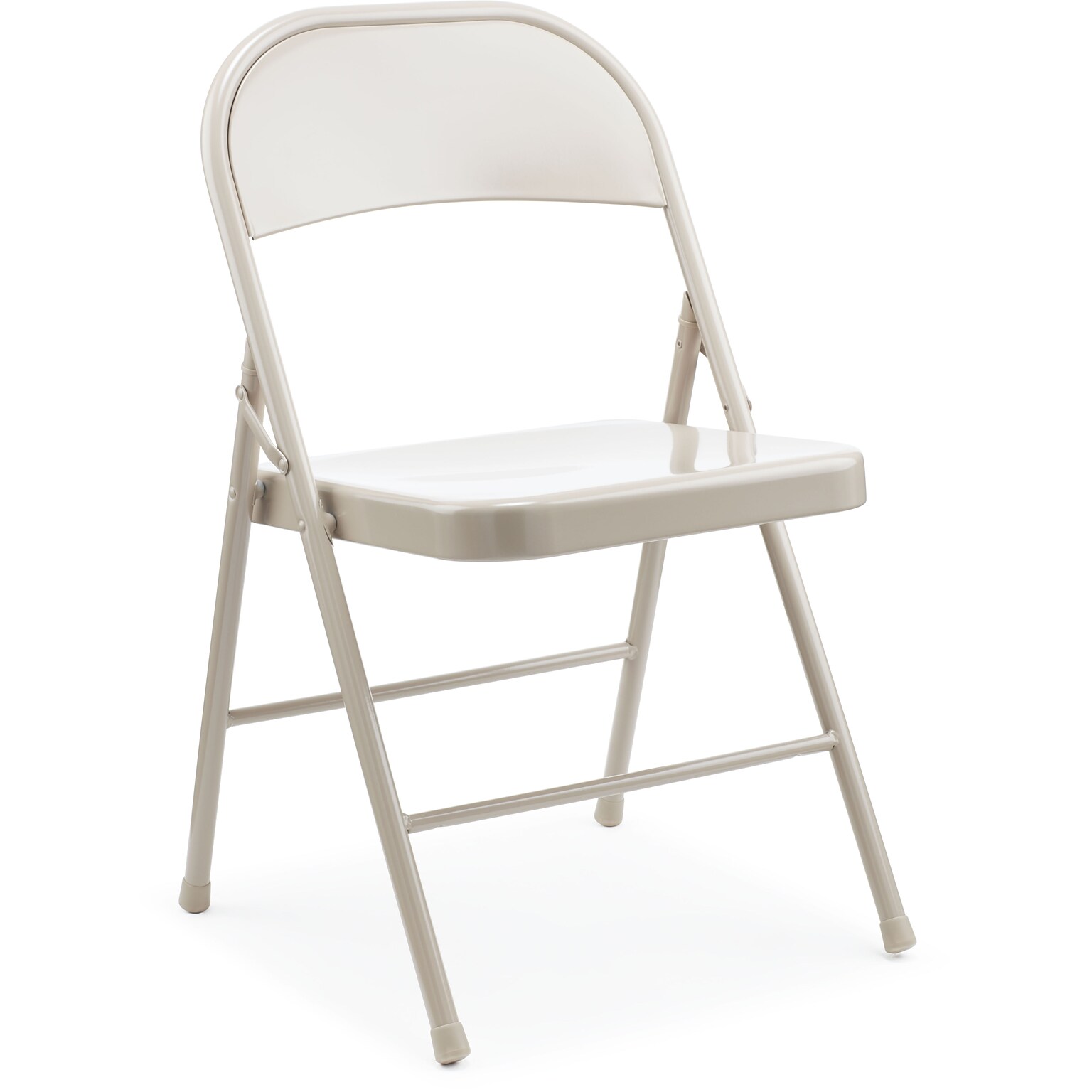 Quill Brand® Metal Folding Chairs, Taupe, 4/Pack (51503)