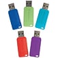 Verbatim 16GB PinStripe USB 2.0 Flash Drive, 5 Pack, Red, Green, Blue, Purple, Teal (99813)