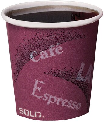Solo Bistro Design Paper Hot Cups, 4 oz., 50/Pack (374SI-0041)