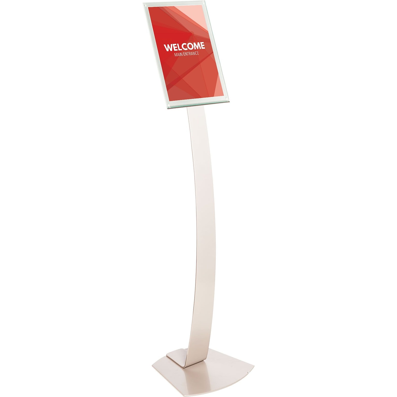 Deflect-O® Contemporary Literature Displays, 11x17 Floor Sign Stand, Silver