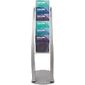 Deflecto® Contemporary Floor Display Literature Holder, 8.5 x 11, Silver Acrylic (693145)