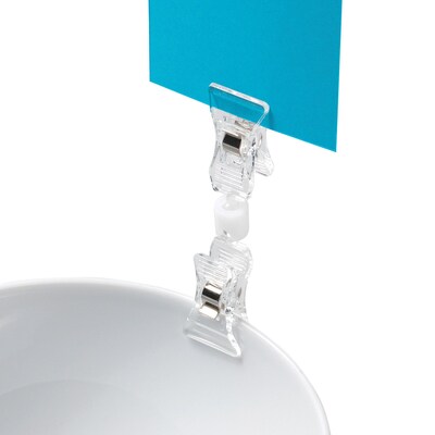 Deflect-O Versagrip Card Holder, Desktop/Wall, Clear/White Acrylic, 10/Pack (20008)