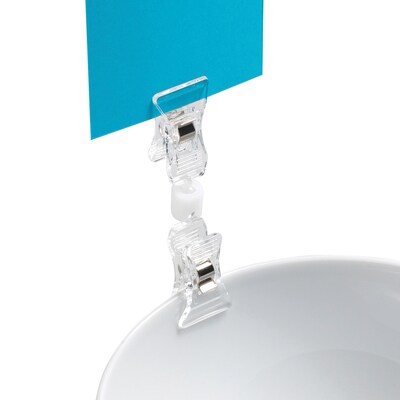 Deflect-O Versagrip Card Holder, Desktop/Wall, Clear/White Acrylic, 10/Pack (20008)