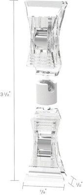Deflect-O Versagrip Card Holder, Desktop/Wall, Clear/White Acrylic, 10/Pack (20008)