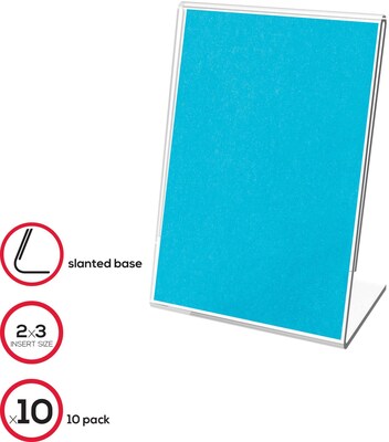 Deflect-o® 2" x 3" Mini Sign Holder, 10/Pack