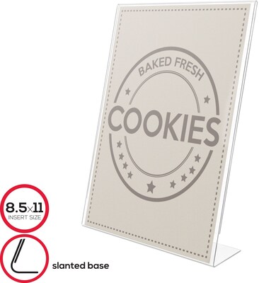 Deflect-O Anti-Glare Sign Holder, 8.5" x 11", Vertical, Table Top, Clear Acrylic (879701RT)