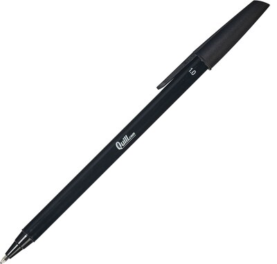 Quill Brand® Stick Pen, Ballpoint Pen, Medium Point, Black, Dozen (50730-QCC)