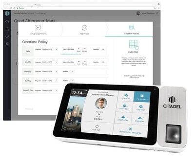 Citadel™ Tablet Time Clock with Camera, Battery, 7” Touch Screen, and Fingerprint, RFID, and PIN Punching Capability (OB3000)