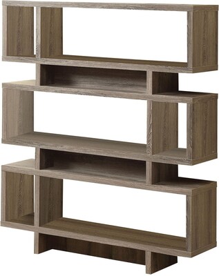Monarch Wood 55H x 47.25W x 11.75D Book Case; Dark Taupe