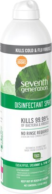 Seventh Generation™ Disinfectant Aerosol Spray, Eucalyptus, Spearmint & Thyme, 13.9 oz. Can