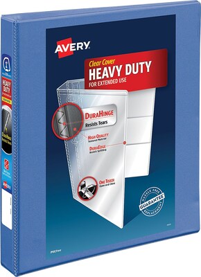 Avery Heavy-Duty View Binder with 1 One Touch EZD Rings, Periwinkle (17582)