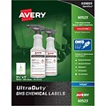 Avery UltraDuty GHS Chemical Labels for Pigment-Based Inkjet Printers, Waterproof, UV Resistant, 3-1/2 x 5, Box of 200 (60523)
