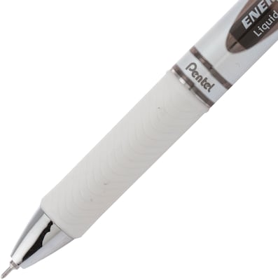 Pentel EnerGel Retractable Gel Pen, Medium Point, Black Ink, Dozen (BLN77PW-A)