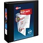 Avery One Touch EZD Heavy-Duty 2" 3-Ring View Binder, Black, 6/Carton (79692CT)