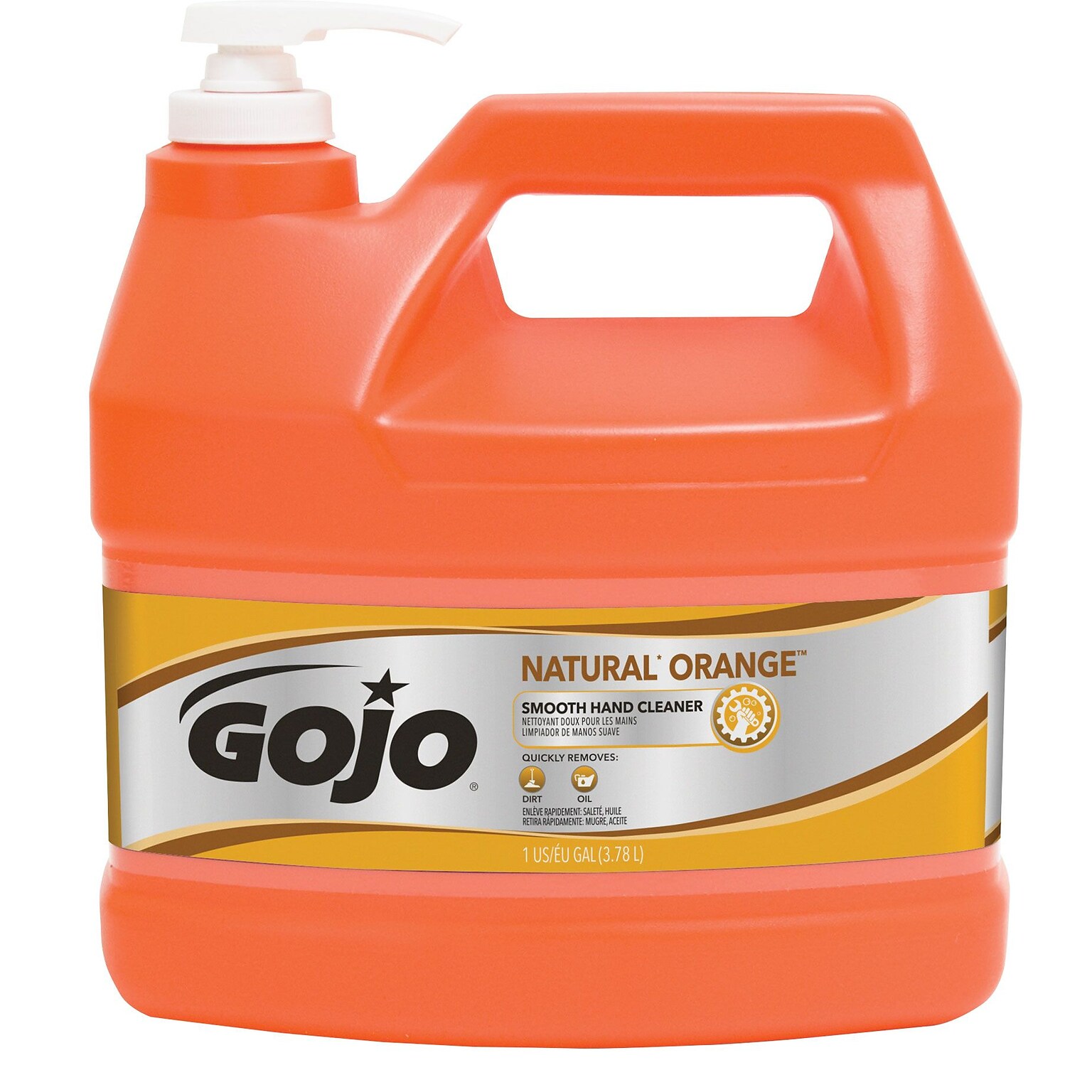 GOJO Natural Orange Liquid Hand Soap, Orange Citrus Scent, 128 oz. (0945-04)