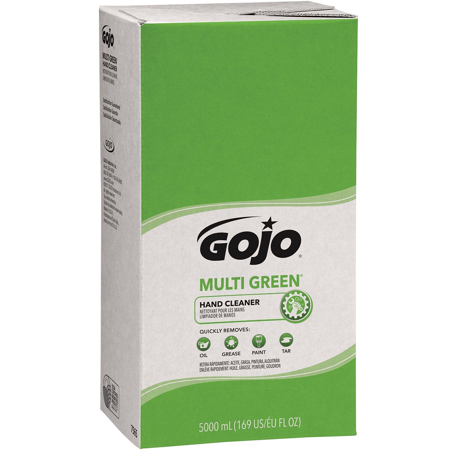 GOJO Multi Green Liquid Hand Soap Refill for PRO TDX Dispenser, Citrus Scent, 5000 ml., 2/Carton (7565-02)