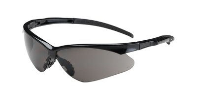 Bouton® Adversary Glasses, Gray Anti-Scratch Lens, Gloss Black Frame, Rubber Temples & Bridge, Each