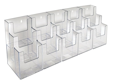 Azar Displays 15 Pocket Acrylic Brochure Holder, Clear (252819)