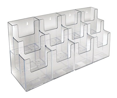 Azar Brochure Holder, 18.5 x 9, Horizontal, Desktop/Wall, Clear Acrylic, 2/Pack (AZA252818)