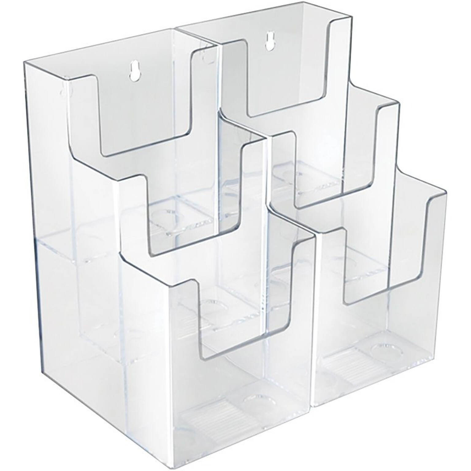 Azar Brochure Holder, 8.5 x 8, Horizontal, Desktop/Wall, Clear Acrylic, 2/Pack (AZA252815)