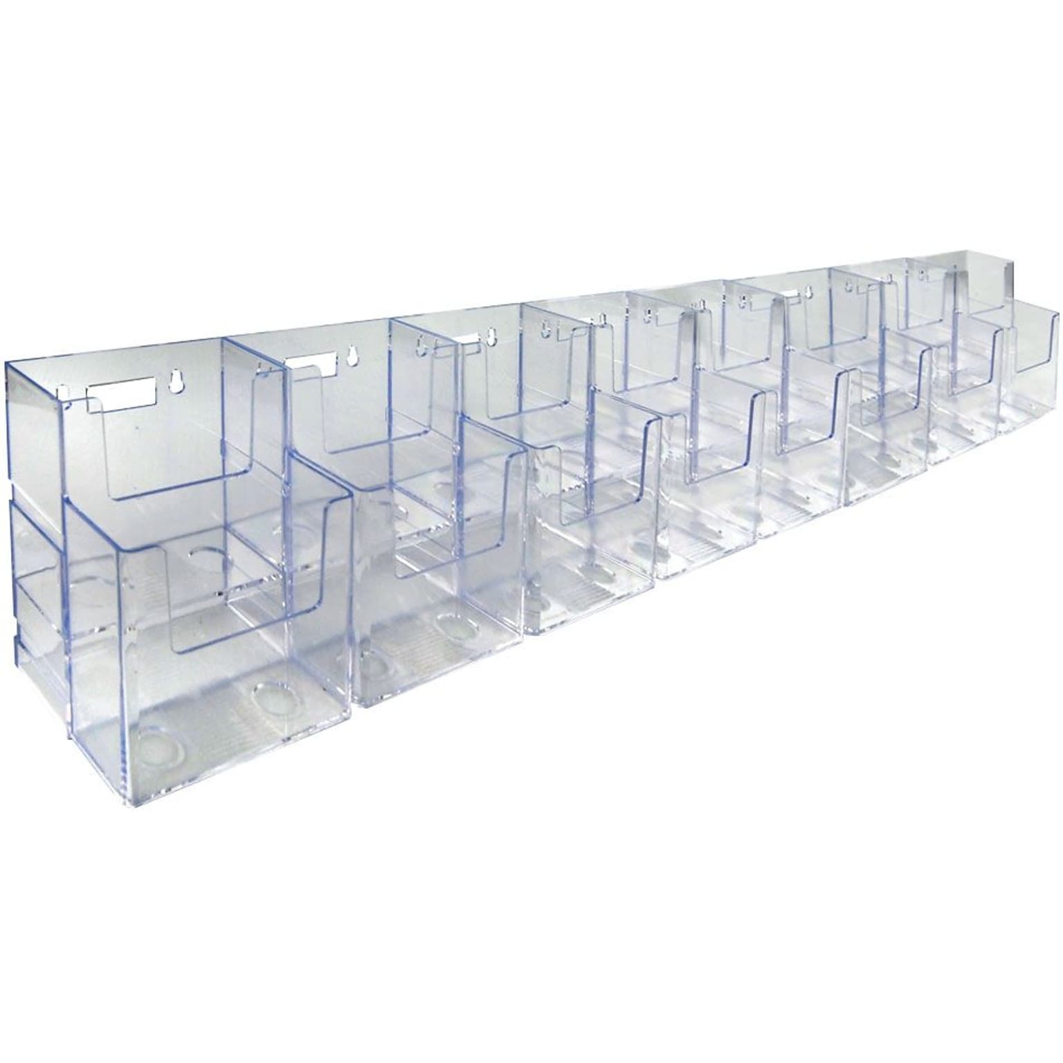Azar Displays Two-Tiered Tri-Fold Brochure Counter Holder, Clear, Acrylic (252816)