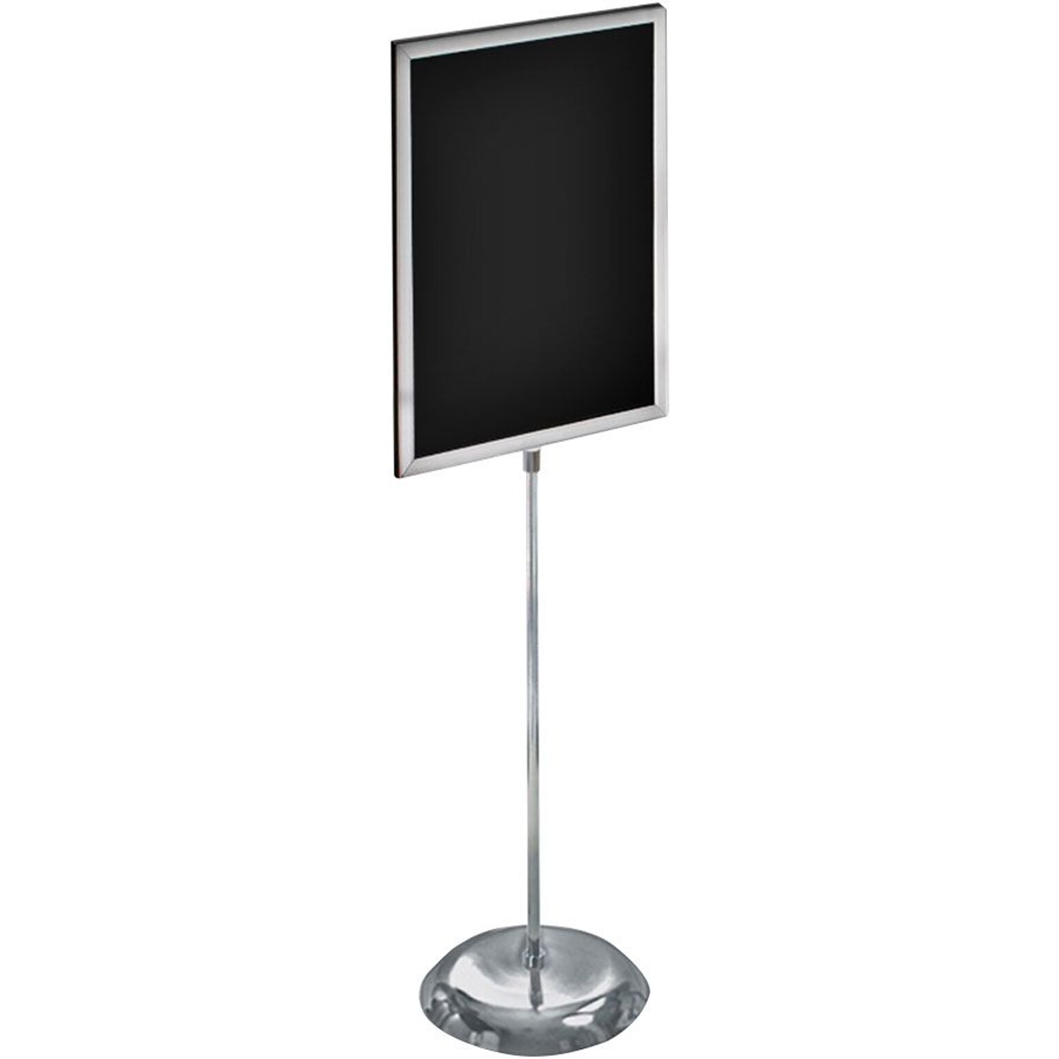Azar Two-Sided Floor Stand Sign Holder, 22 x 28, Vertical, Freestanding, Silver Metal (AZA300289)
