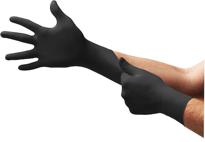Ansell MIDKNIGHT® Black Powder Free Nitrile Exam Gloves, Latex Free, Size XXL, 100/Box (MK-29)