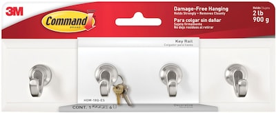 Command™ Small Key Rail, White, Each (HOM-18Q-ES)