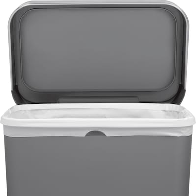 simplehuman Plastic Step Trash Can, Gray And Silver, 12 Gal. (CW1386)